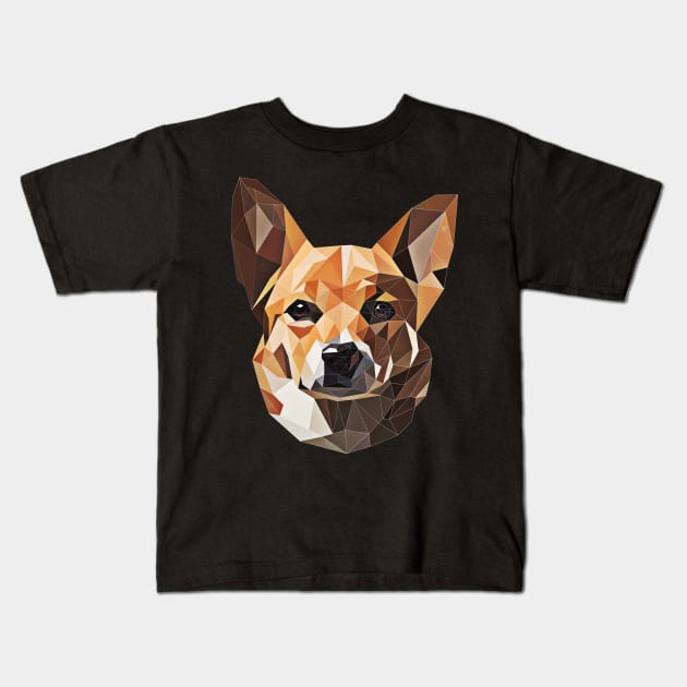 Low poly dog Kids T-Shirt by Jackson Lester